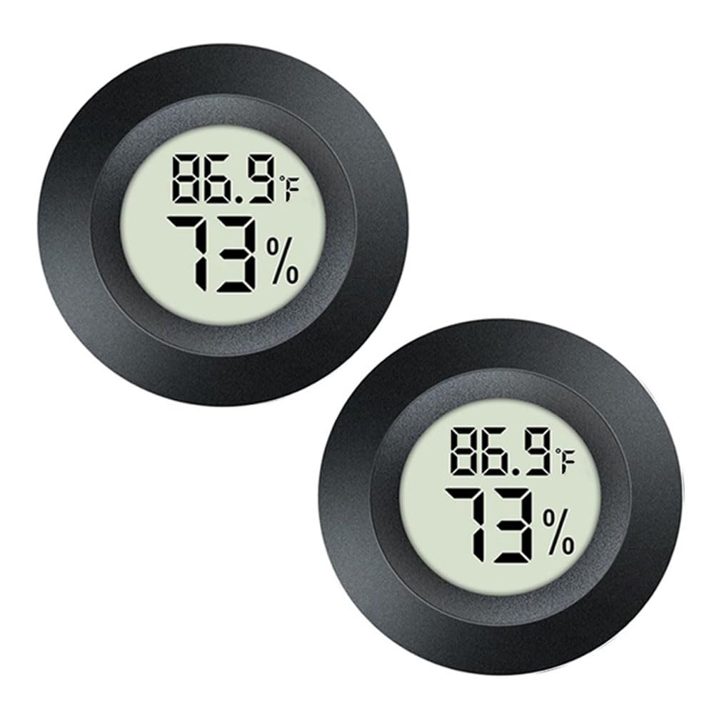 2 Pack Hygrometer Thermometer Digital Humidity Meter Indoor/Outdoor Humidity Monitor Reptile Thermo-Hygrometer for Greenhouse Humidors Terrarium Jars,