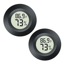 2 Pack Hygrometer Thermometer Digital Humidity Meter Indoor/Outdoor Humidity Monitor Reptile Thermo-Hygrometer for Greenhouse Humidors Terrarium Jars,