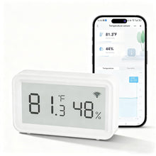 Load image into Gallery viewer, Smart WiFi Thermometer Hygrometer, Indoor Wireless Temperature Humidity Sensor with Electronic Display, App Notification Alert, Free Data Storage