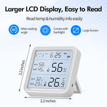 Load image into Gallery viewer, WiFi Thermometer Hygrometer, Wireless Indoor Humidity Monitor for Room, Smart Temperature Sensor with App Control, Large LCD Display with Light