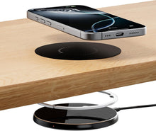 Load image into Gallery viewer, Invisible Wireless Charger, 0-30mm Under Desk Wireless Charger, Dual Uses On or Hidden Under Table Charging Pad for Nightstand for iPhone 17/17