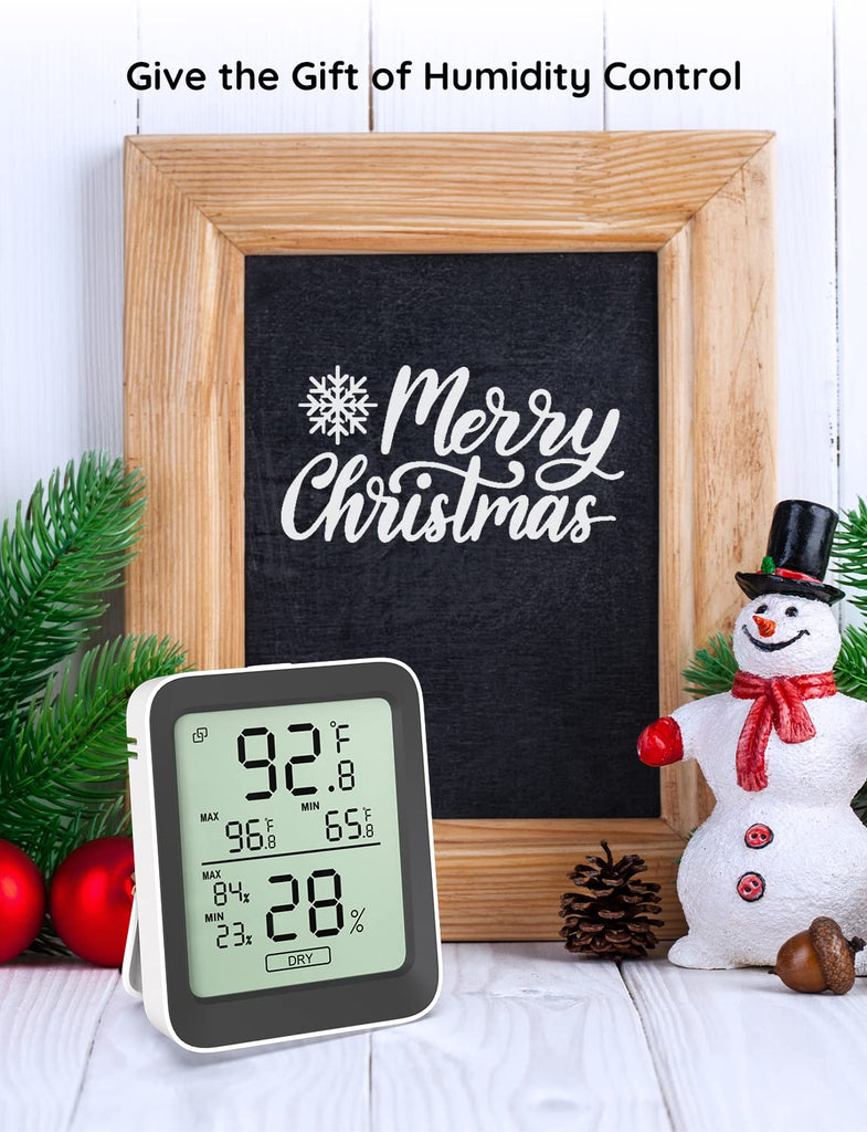 Digital Hygrometer Indoor Thermometer Room, Bluetooth Temperature Humidity Meter with 164ft Remote App Control, Notification Alerts
