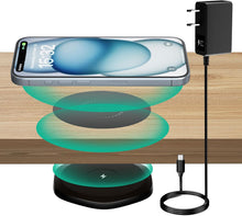 Load image into Gallery viewer, Invisible Wireless Charger,30mm Under Desk Charger Mat, Furniture Table Nightstand Desktop Charging Station