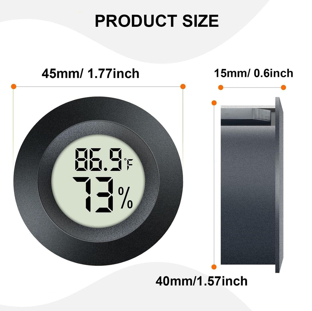 2 Pack Hygrometer Thermometer Digital Humidity Meter Indoor/Outdoor Humidity Monitor Reptile Thermo-Hygrometer for Greenhouse Humidors Terrarium Jars,