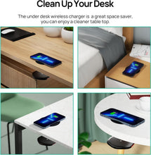 Load image into Gallery viewer, Invisible Wireless Charger,30mm Under Desk Charger Mat, Furniture Table Nightstand Desktop Charging Station