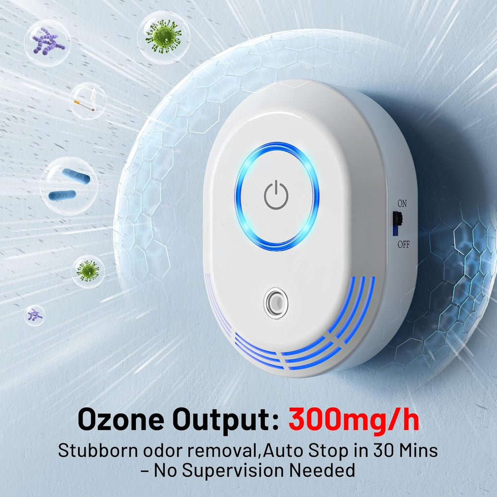 Plug in Air Ionizers 60 Million Negative Ions Out Put, 2 in 1 Ozone Odor Eliminator and Air Ionizers for Home, Kitchen, Bedroom, Office, Mini Air Cleaner